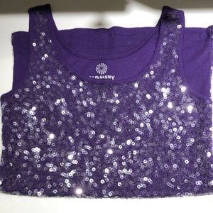 Old Navy Purple Sequin Tank Top Size XSmall